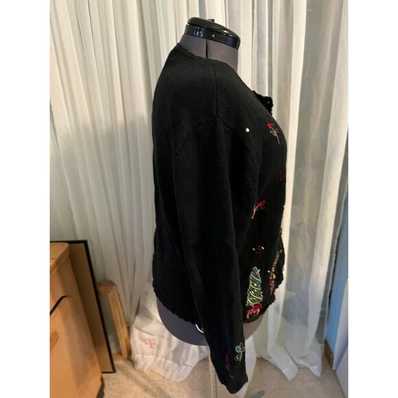 ugly christmas sweater beaded topiaries 1980s - Picture 7 of 10